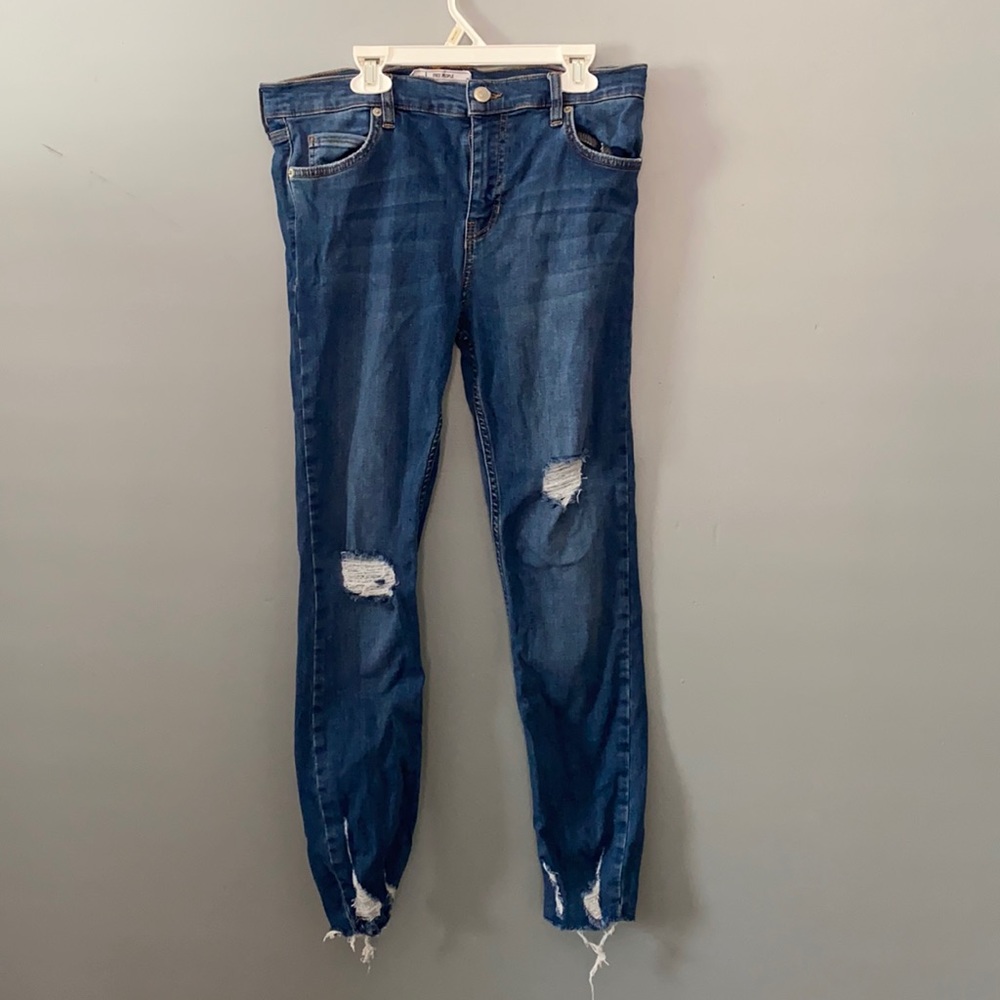 Free People Destroyed Skinny Ankle Jeans